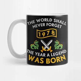 1978 The Year A Legend Was Born Dragons and Swords Design (Light) Mug